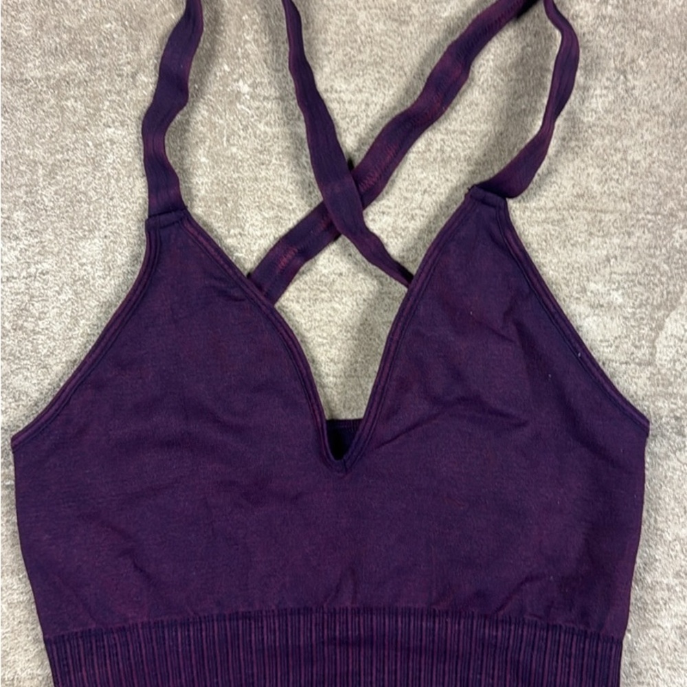 FP Movement by Free People Plum Crisscross Crop Top